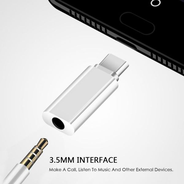 USB Tip-C'ye 3.5mm JACK Kulaklık Dönüştürücü Ses Adaptörü Kablosu USB Tip C a 3,5mm Harici Mikrofon için AUX Kablosu