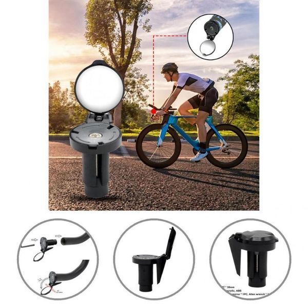 

bike groupsets ajustment black abs high clarity end bar mirror for cycling