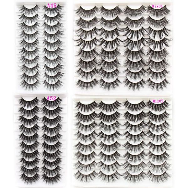 

false eyelashes 5/10/18 pairs multipack faux 3d mink hair handmade fluffy long lashes nature eye makeup tools