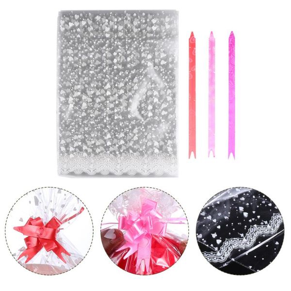 

gift wrap 30pcs transparent wrapping bags love printing packing doll wrapper bag