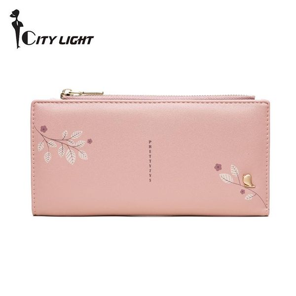 

wallets fold high capacity women wallet cute long flower ultra-thin lady coin purse quality card holder, Red;black