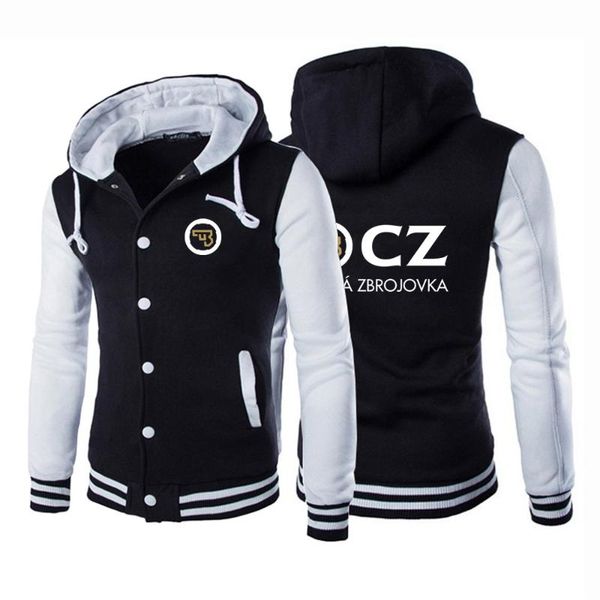 

men's hoodies & sweatshirts baseball uniform cz ceska zbrojovka czech firearms 2021 spring autumn high-quality loose and thin couple re, Black