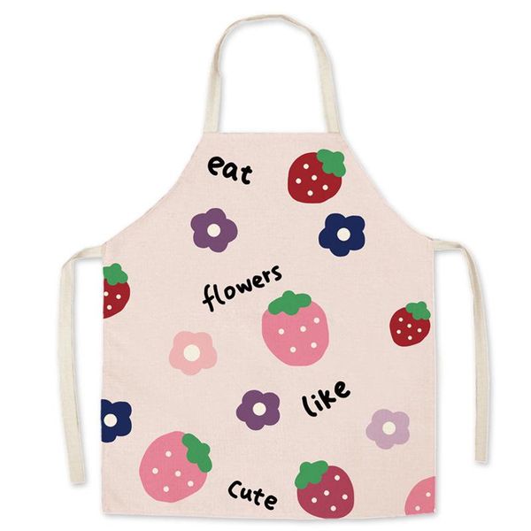 

aprons 65x75cm kids apron cute cartoon fruit printed sleeveless cotton linen cooking baking painting art bib