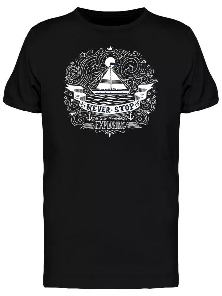 

windy boat exploration tee men's -image by shutterstock, White;black