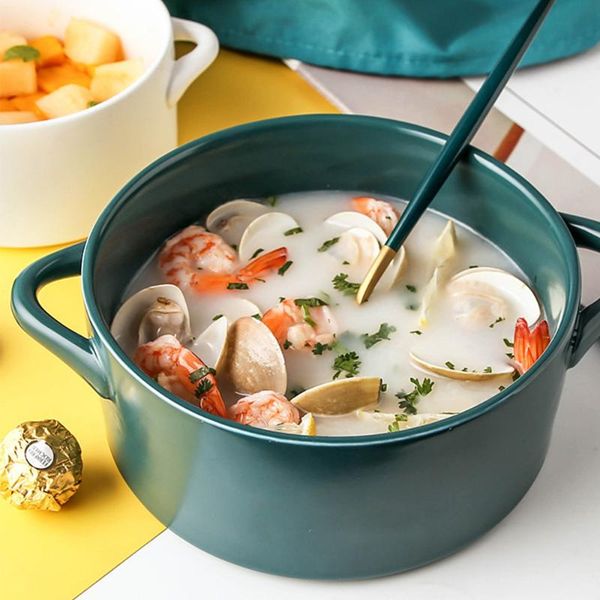 

pure color red green white large size soup bowl ceramic oven for dessert cake 1400ml 800ml ramen instant noodle bowls