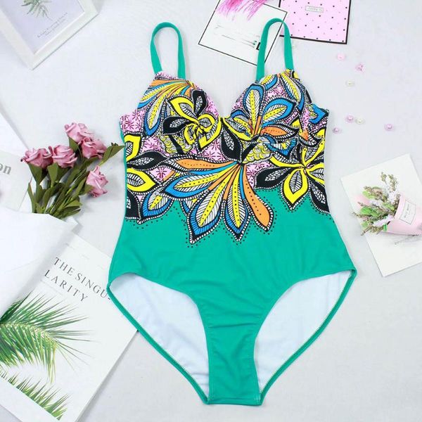 

one-piece suits female swimwear 2021 women summer backless print beachwear siamese swimsuit bikini biquini maillot de bain femme