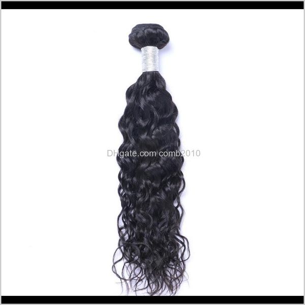 

brazilian virgin human hair natural wave water wave unprocessed remy hair weaves double wefts 100g/bundle 1bundle/lot can be dyed bbm2 f6asj, Black