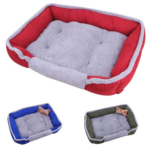 

solid color pet bed warm for small medium large dog soft dogs washable house cat puppy plush kennel kennels & pens