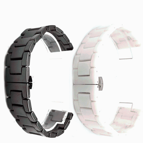 

watch bands shadowshark 18mm/20mm/22mm band fashion simplicity black white ceramic strap 2021, Black;brown