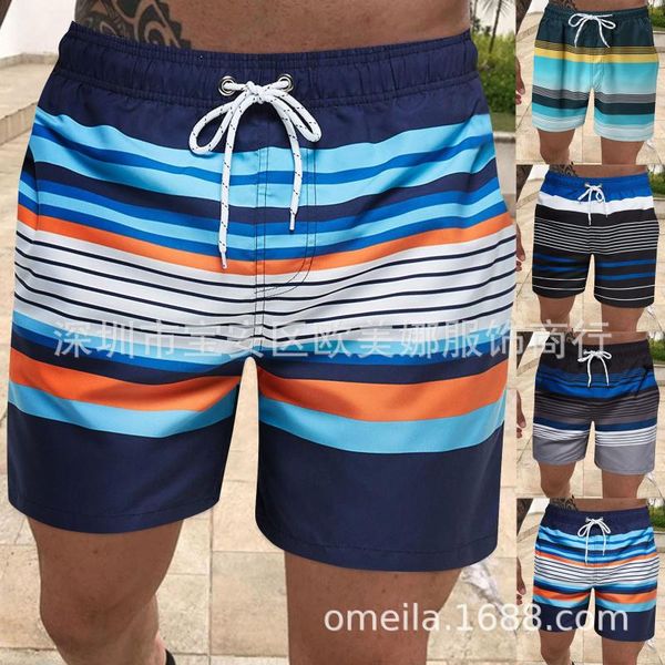 

men's shorts beach men trunk summer short pants straight print quick dry board plus size surfing trunks 2021, White;black