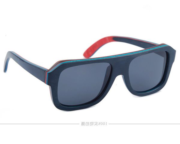 

highend accessories mens skateboard wooden sunglass polarized lens sun shad uv, Black