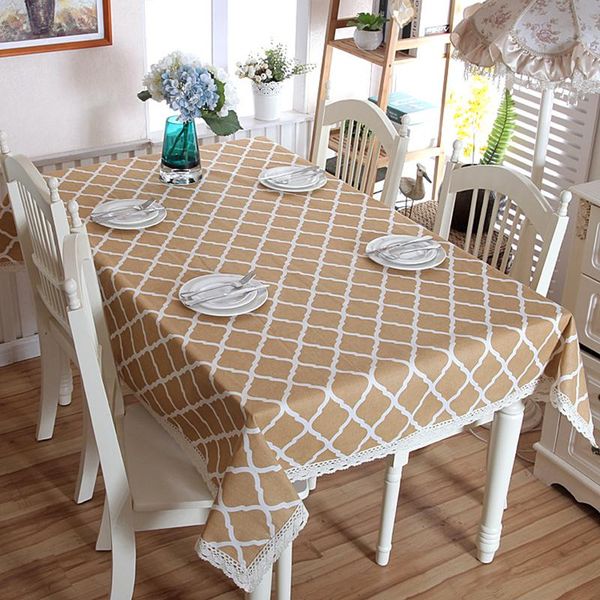 

table cloth modern rectangular cover lace geometry rhombus cotton linen tablecloth washable tea fabric for christmas banquet