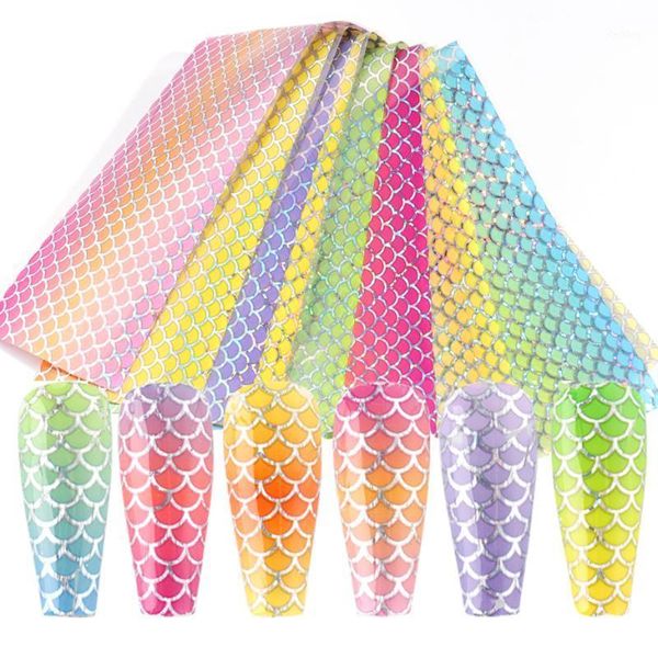 

mermaid nail foil starry art transfer sticker polish slider laser decals adhesive wraps manicure decor accessories trxk91141, Black