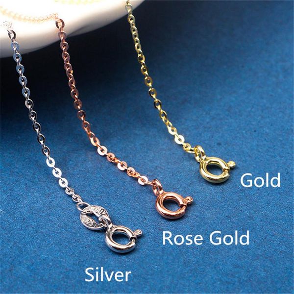 

12pcs/lot tiny o shaped necklace chains 925 silver 40cm high quality