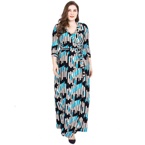 

casual dresses straight muslim long skirt fat mm large women's v-neck 3 / 4 sleeve print mz1813, Black;gray