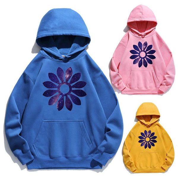 

women's hoodies & sweatshirts women hoodie starry sky flower printed fleece long sleeve loose sweatshirt with hat girls pullovers winte, Black