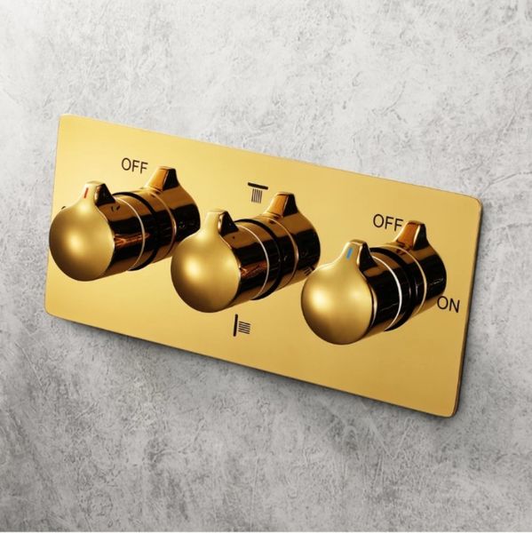 

4 function faucet accessory chrome/black/golden finish brass diverter mixer concealed wall mounted g1/2 thread shower control valve and cold
