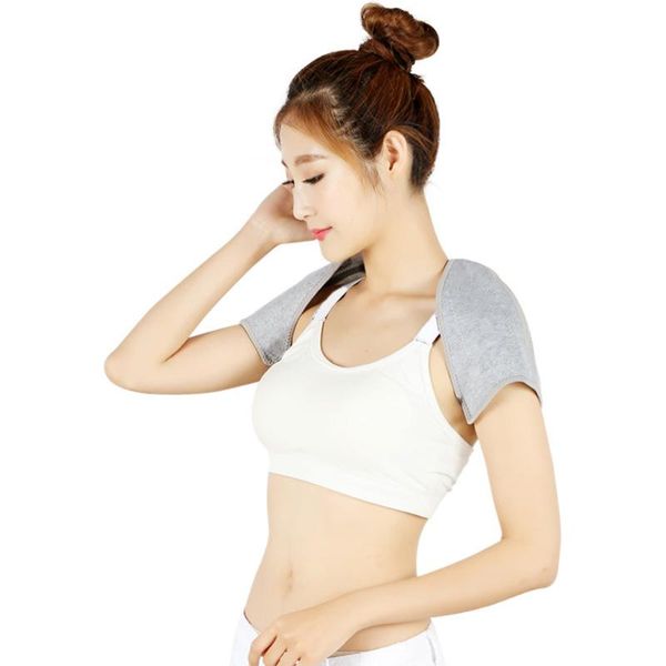 

back support 1pc shoulder warmer protector bamboo charcoal fiber pad wrap brace for sport sleeping breathable size xl, Black;blue