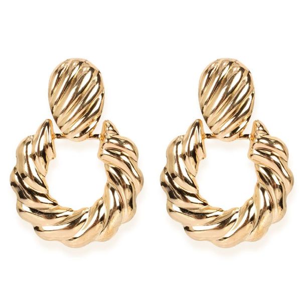 

hoop & huggie 18gold plated oval earrings round, Golden;silver