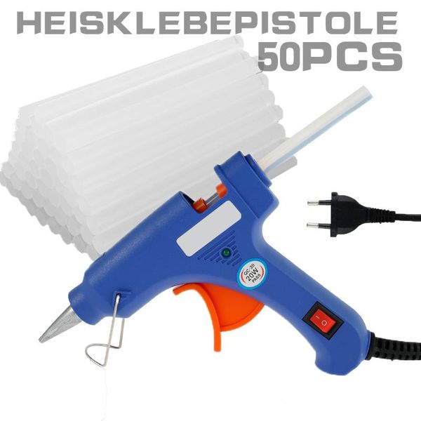 

glue guns 20w melt gun with 50pcs sticks high temp thermo electric heat temperature repair tool mini