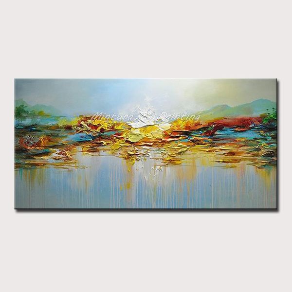 

paintings mintura art large hand painted modern abstract palette knife oil painting on canvas living room wall picture for home decoration