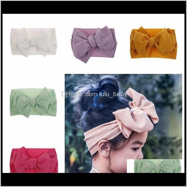 

10colors fashion baby girls big bow headbands elastic bowknot hairbands headwear kids headdress head bands born turban head 2qp3h gzdvp