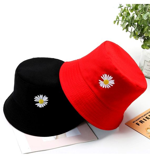 

apanese fisherman's women's double face daisy korean short brim outdoor basin hat for sun protection, Blue;gray