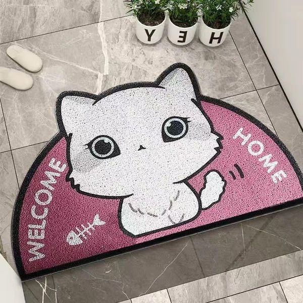 

carpets cartoon semicircle mat door to scraper sand pvc kitchen bathroom mats