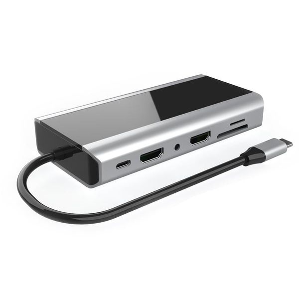 

docking stations 14 in 1 usb c hub compatibility for android windows type devices 2.0 3.0 ports vga lan sd card