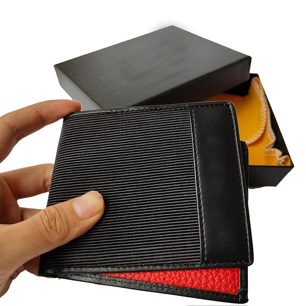 

red leather wallet, german craftsmanship, ultra-thin pocket card holder, coin purse, high-quality men's and women's bags, cash cli, Red;black