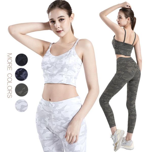 

sportswear suit female camouflage print high-elastic workout clothes bra and leggings for fitness sports yoga set outfit