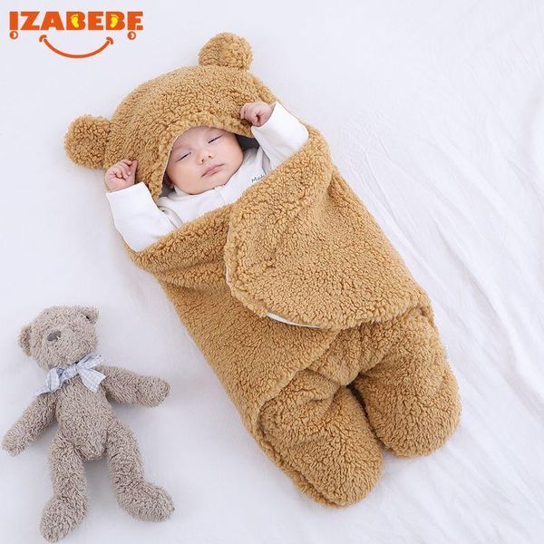 

baby sleeping bag ultra-soft fluffy fleece born receiving blanket infant boys girls clothes nursery wrap swaddle bags