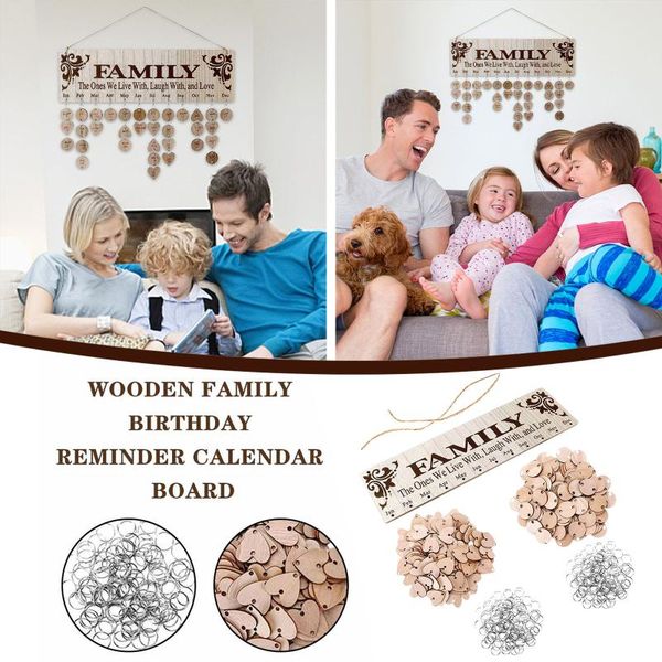 

set family wooden calendar listing pendants creative valentine's day party handmade crafts home decorations drop ship decorative object