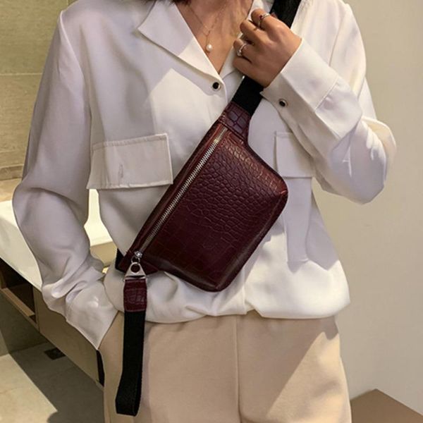 

women waist pack crocodile 2021 fashion multicolor messenger clutch pu leather handbag crossbody female chest bag bags