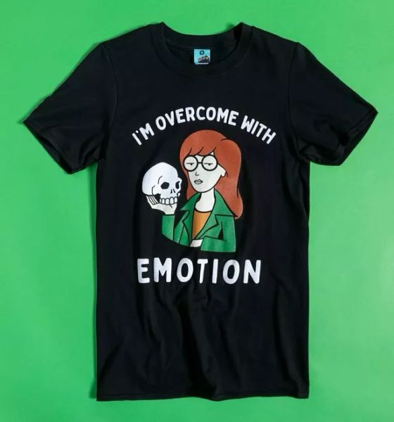 

official daria i'm overcome with emotion black t-shirt, White;black