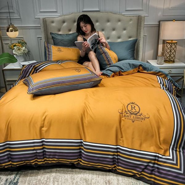 

bedding sets 4pc luxury 100% pure cotton comforter  quilt sheet pillowcase home textile coverlet wedding decor