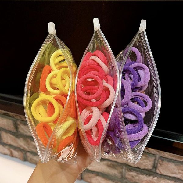 

hair accessories 50pcs elastic for women kids black pink blue rubber band ponytail holder gum ties scrunchies hairband, Slivery;white
