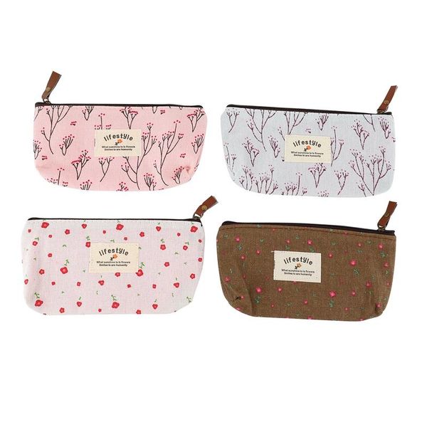 

pencil bags pastoral canvas pen bag , brand different colors,set of 4