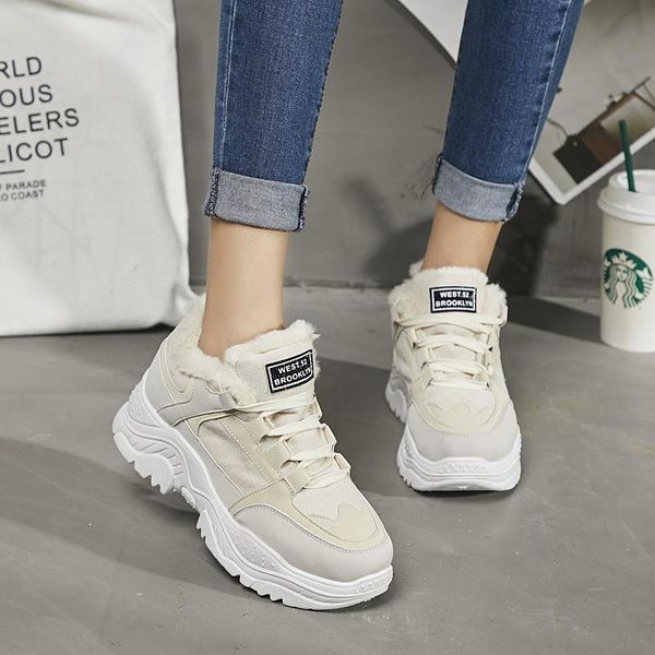 

boots muffin bottom dad shoes women's spring korean thick and autumn 2021 soled ins super fire sports, Black