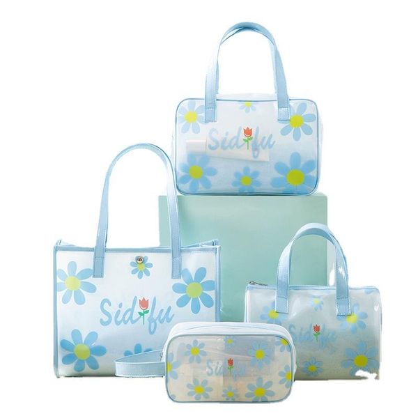 

cosmetic bags & cases small fresh transparent pvc single shoulder large capacity lazy linen bag white