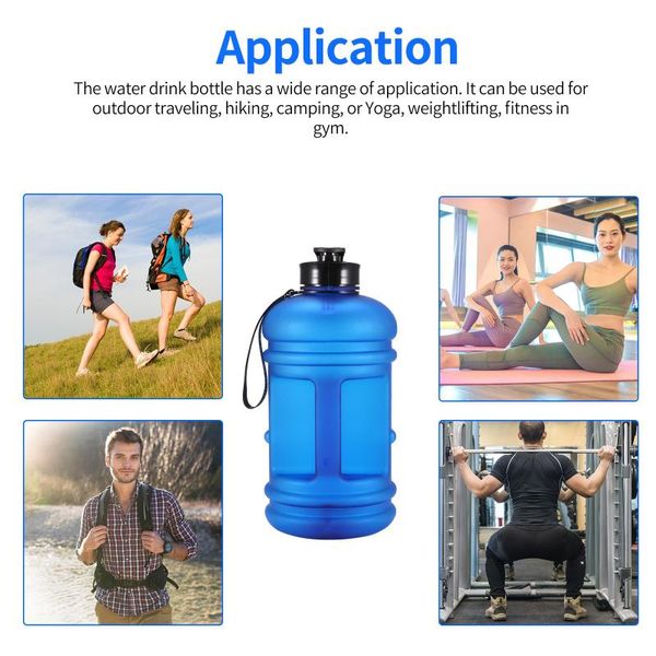 

water bottle large capcity 2.2l shaker with handle outdoor fitness running gym training plastic sports bottles