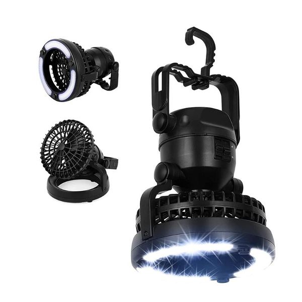 

electric fans 2 in 1 camping lamp fan outdoor fishing tent hang emergency light portable air cooler for summer