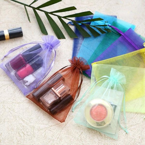 

gift wrap yarn bag custom solid color beam mouth mesh small packaging printing transparent trial wholesale candy