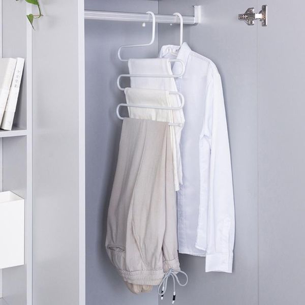 

hangers & racks pants hanger multi-layer s-style jeans trouser organizer closet carbon steel rack space saver for tie scarf