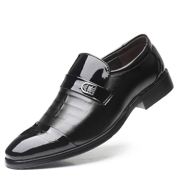 

dress shoes mens loafers corporate for men suit zapatos de hombre vestir formal chaussure, Black