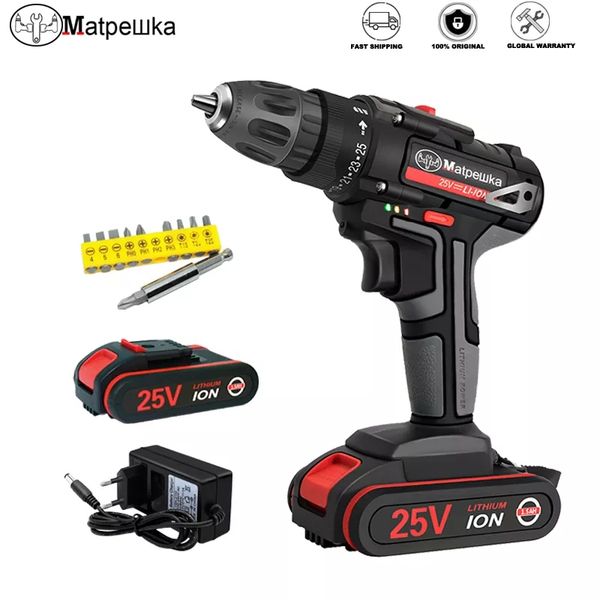 

cordless screwdriver electric screwdriver cordless drill power tools handheld drill lithium battery charging drill + battery
