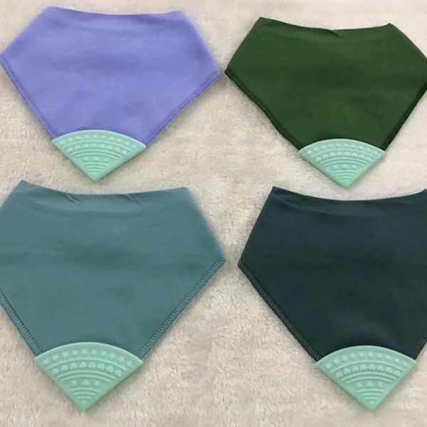 

bibs & burp cloths 0-6years infants 4 stks/pak bib baby cartoon print triangle scarf with molar silicone cotton fashion