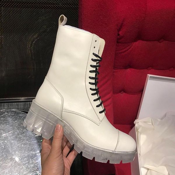 

boots fast delivery 2021 autumn and winter women shoes zips genuine leather round toe short transparent bottom white, Black