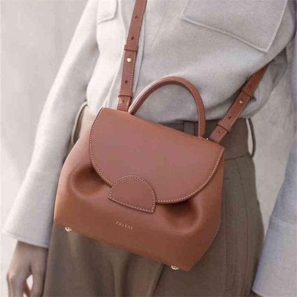 

french minority polene handbag deformation layer lychee grain cowhide single shoulder messenger bag leather women's