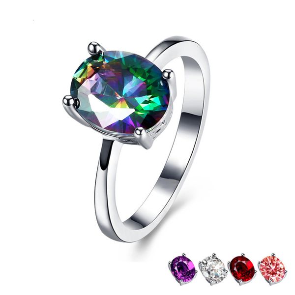 

colorful jewelry fashion geometric color zircon female personality simple diamond ring, Black
